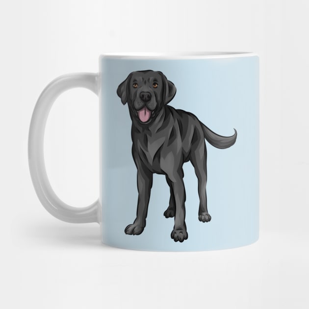 Cute Black Labrador Dog by Shirin Illustration